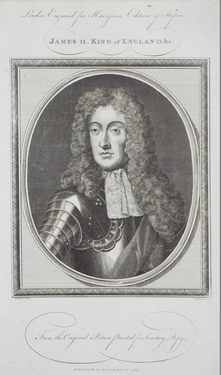 Print - James II. King of England. &c. From the Original Picture Painted for Secretary Pepys. - 